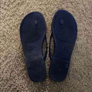 Tory Burch Blue Flip Flops with Bow